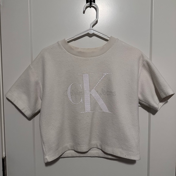 Calvin Klein Tops - Calvin Klein cream cropped top thick material, xs